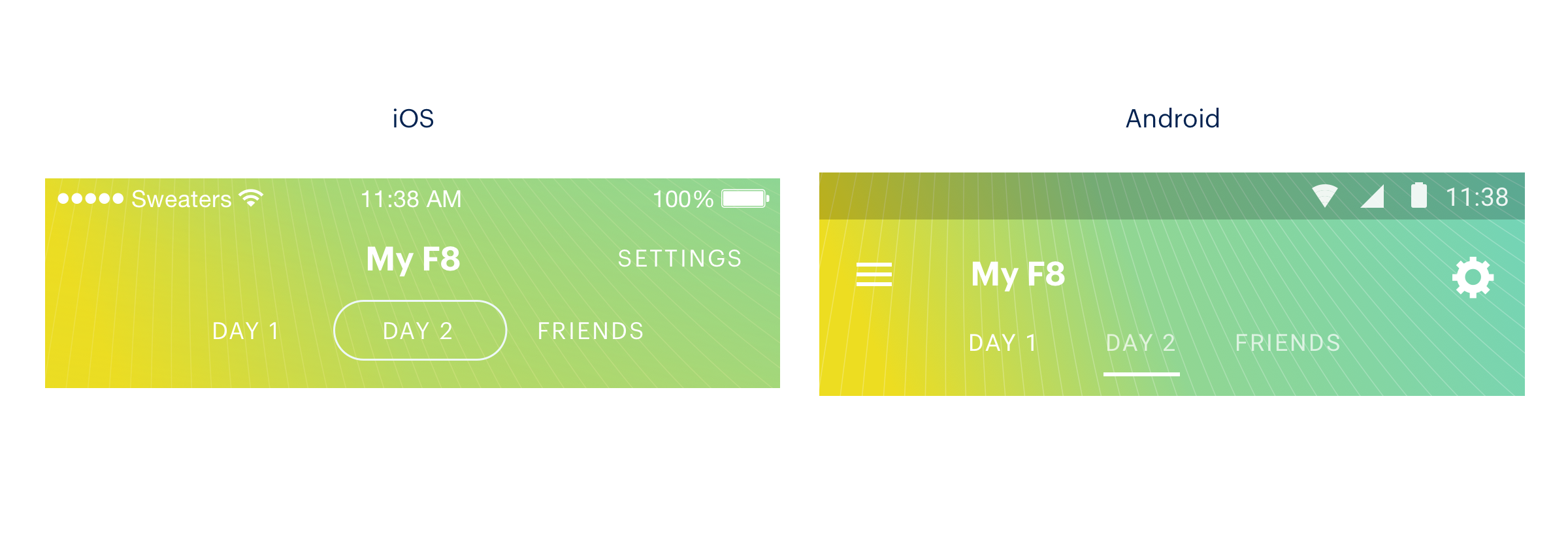 iOS and Android Segmented Controls Comparison